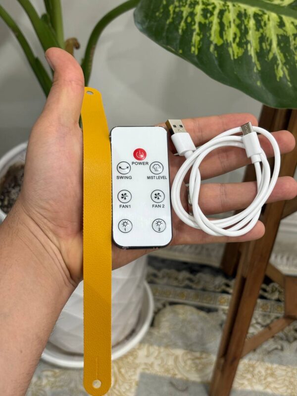 پنکه مه پاش رومیزی شارژی دوقلو ریموت دار