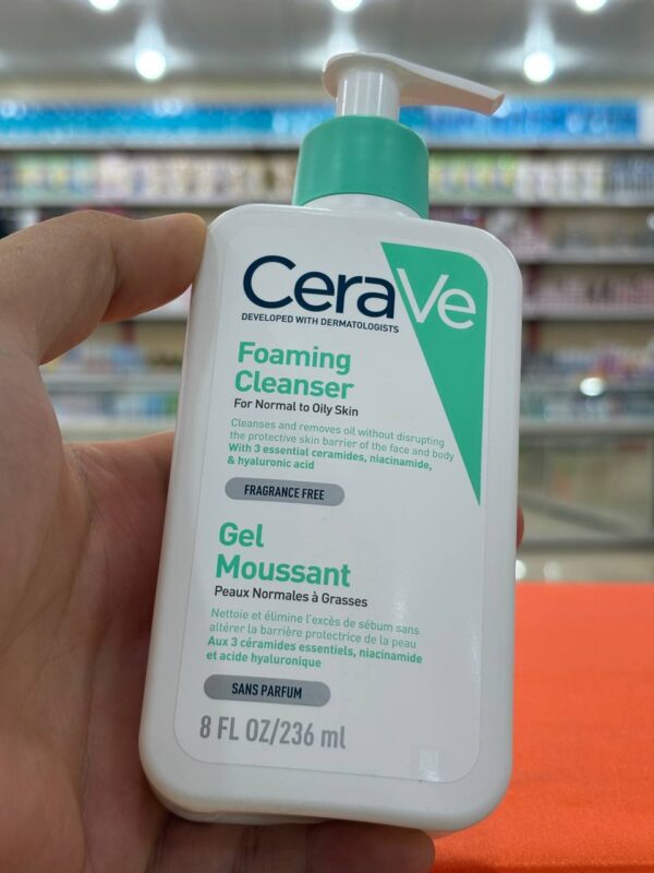 شوینده فومینگ سراوی پوست نرمال تا چرب CeraVe حجم 236 میل اصل فرانسه
