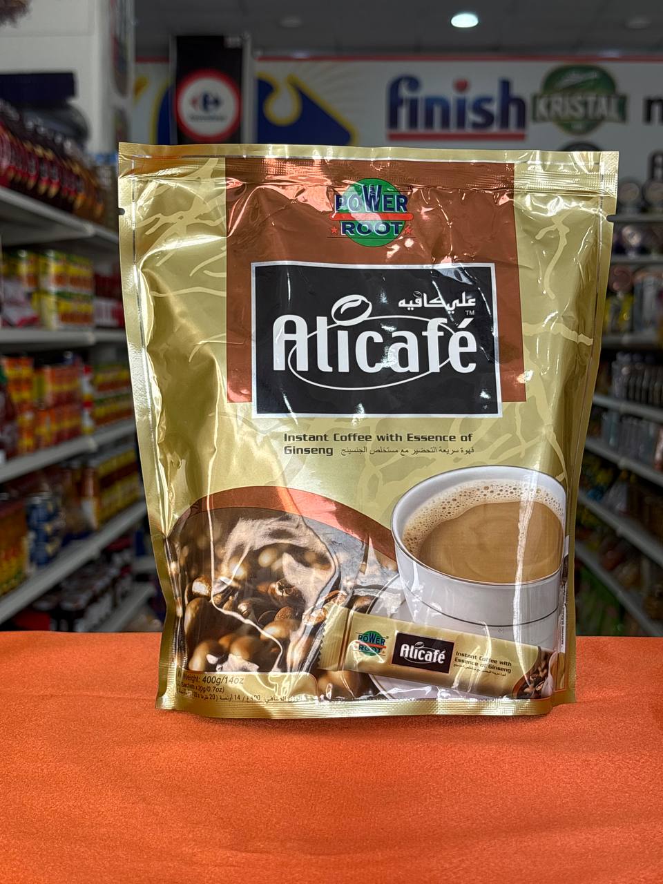 قهوه فوری علی کافه با جینسینگ 20 ساشه 400 گرم انرژیبخش