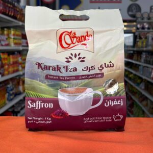 چای کرک ساندو با طعم زعفران یک کیلوگرم ۳ در ۱ آماده مصرف