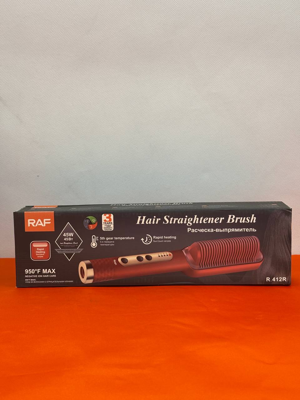 برس حرارتی صاف کننده موی راف مدل R.412R قرمز 45 وات
