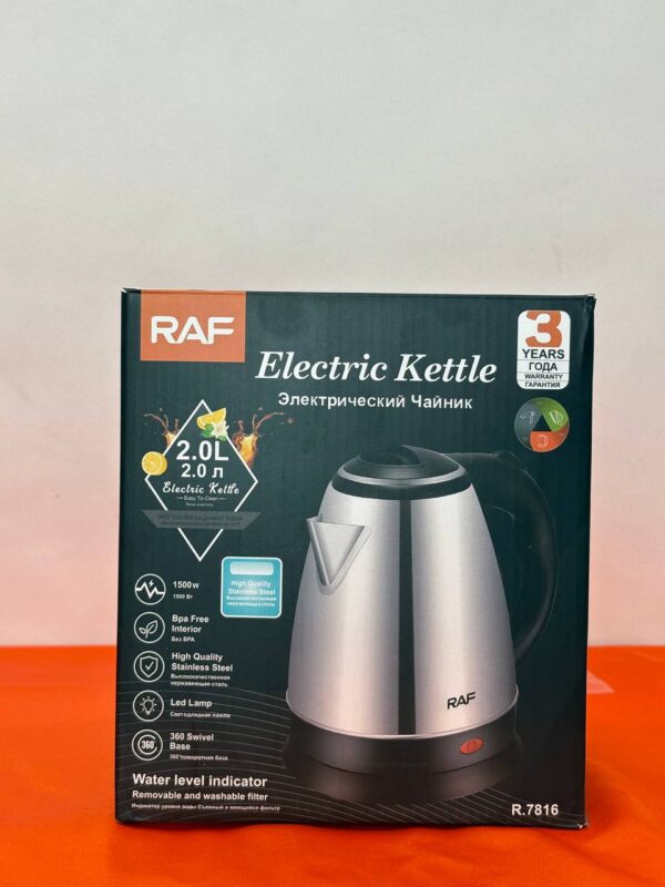 کتری برقی راف R.7816 حجم 2 لیتر استیل 1500 وات LED