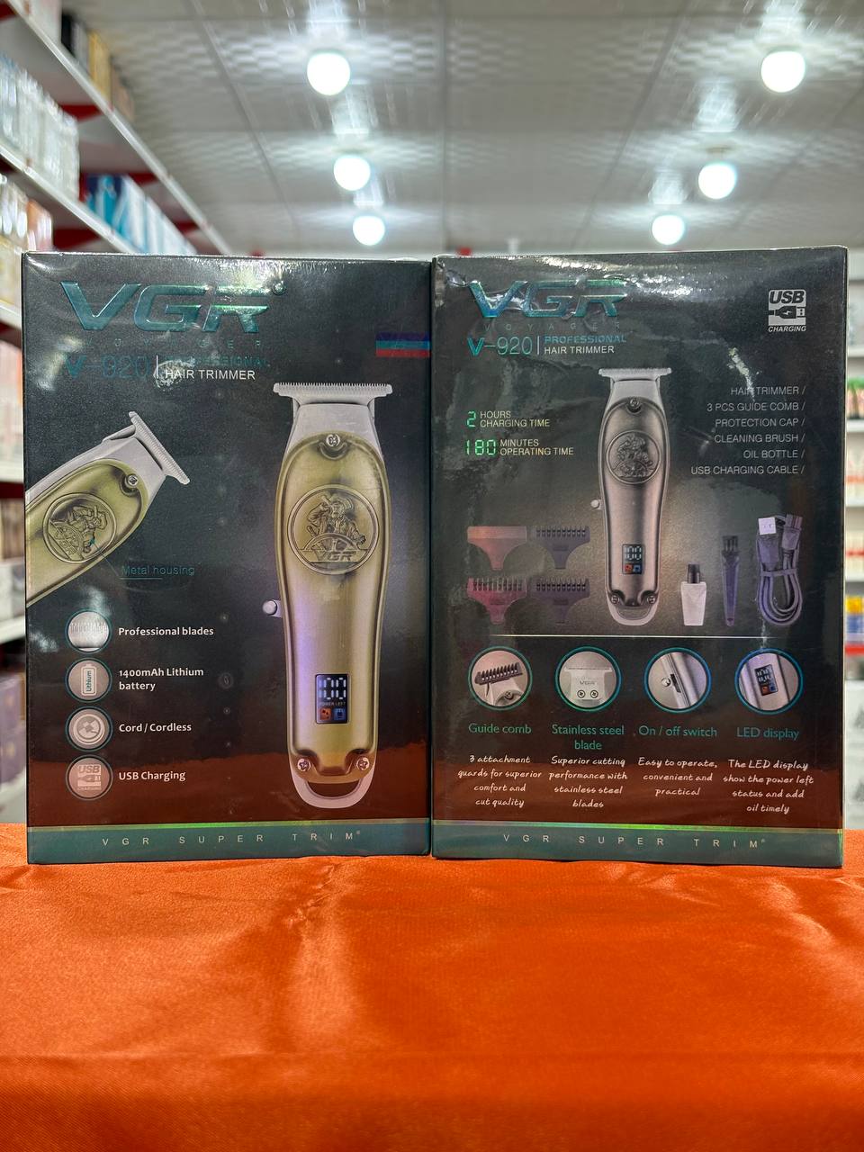 ماشین اصلاح وی جی آر مدل V-920 با تیغه استیل ضد زنگ و برش مستقیم