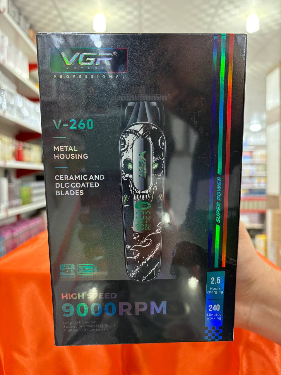 ماشین اصلاح وی جی آر مدل VGR V260 با تیغه سرامیک برش مستقیم