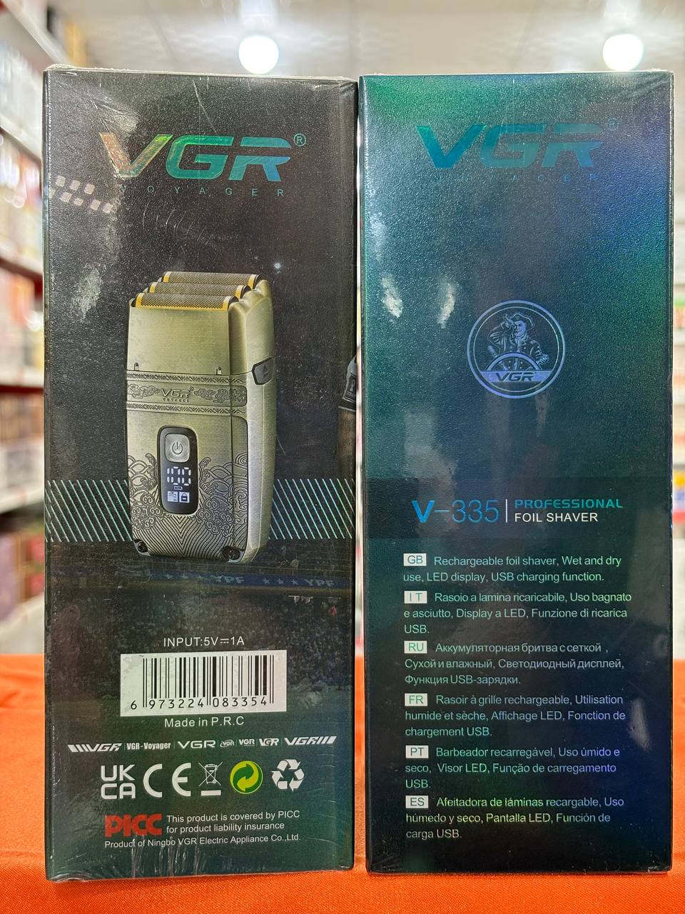 ماشین اصلاح وی جی آر مدل V-335 با تیغه استیل ضد آب و تکنولوژی برش مستقیم
