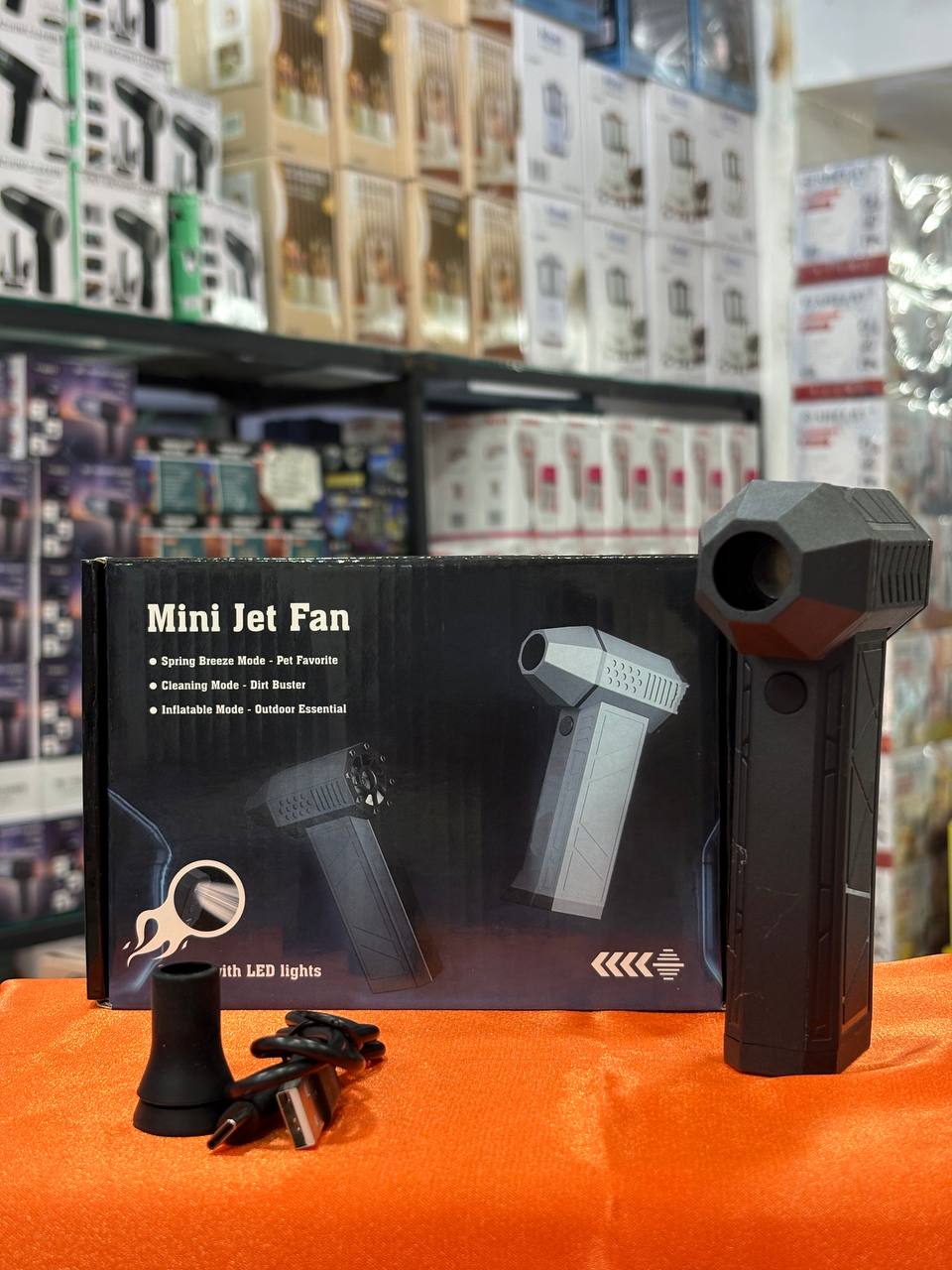 مینی جت فن شارژی چراغ دار قدرتمند