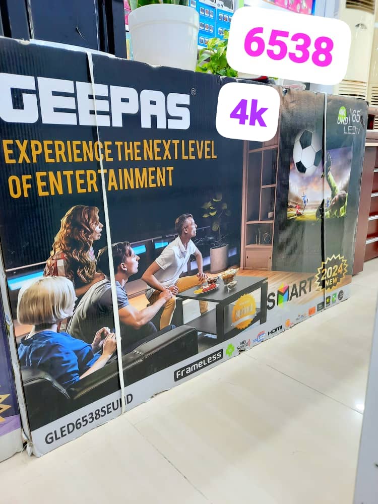 تلویزیون ال ای دی هوشمند ۶۵ اینچ جیپاس مدل GLED 6538 SE UHD – Geepas GLED6538SEUHD 65" 4K UHD Smart LED TV