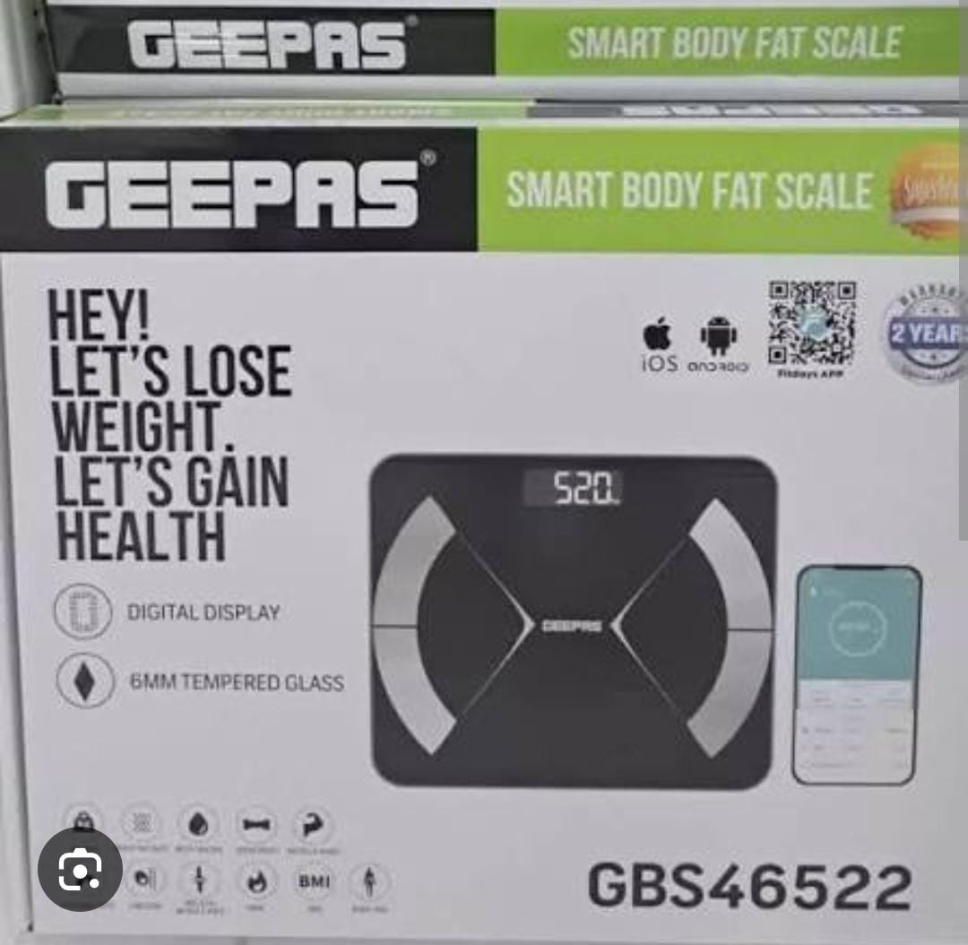 ترازوی هوشمند تحلیل بدن جیپاس GBS 46522 – Geepas GBS46522 Smart Body Fat Scale