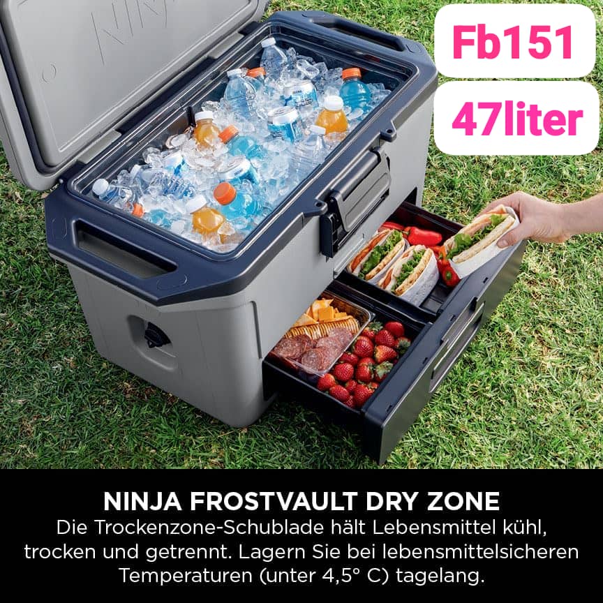 یخچال مسافرتی ۴۷ لیتری نینجا مدل FB ۱۵۱ – Ninja FrostVault 50qt Hard Cooler FB151