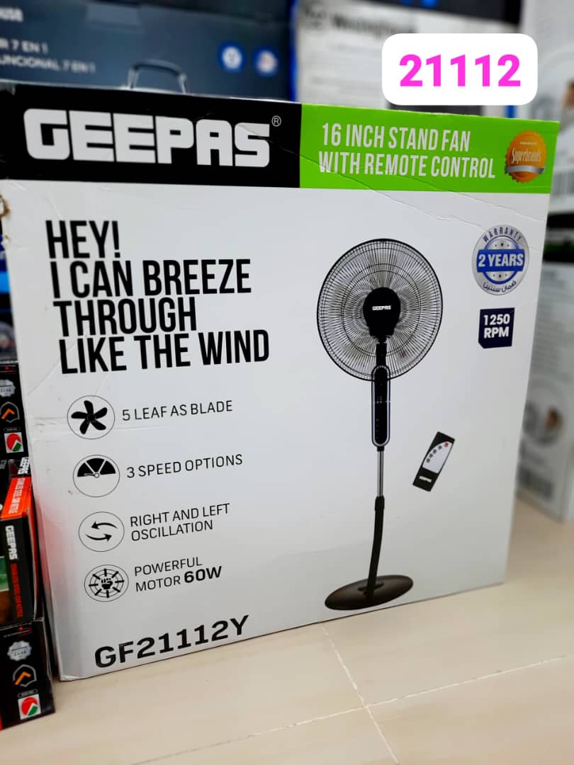 پنکه ایستاده ریموتدار جیپاس مدل GF ۲۱۱۱۲ – Geepas 16 Inch Stand Fan with Remote Control GF21112