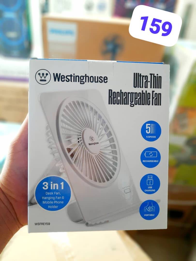 پنکه شارژی فوق باریک ۳ کاره وستینگ هاوس مدل WSFRE 159 – Westinghouse Ultra Thin Rechargeable Fan WSFRE 159