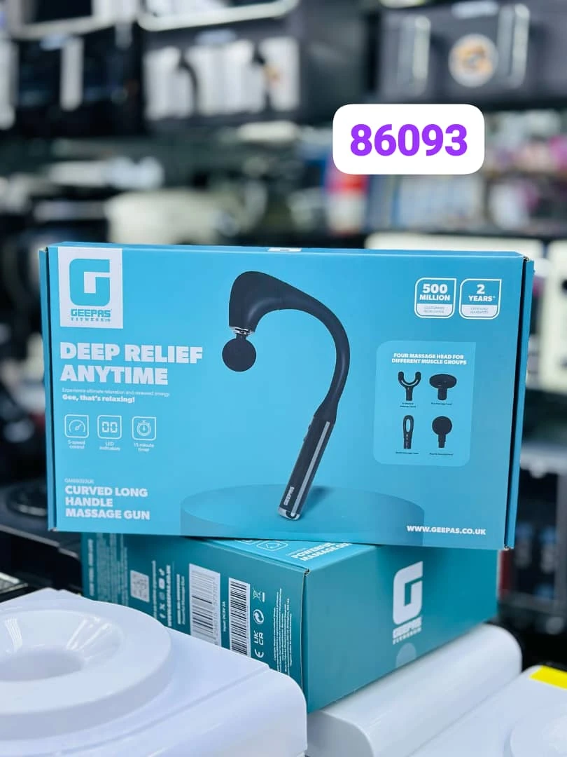 ماساژور تفنگی جیپاس مدل GMG 86093 با دسته بلند و منحنی – Geepas Curved Long Handle Massage Gun GMG 86093