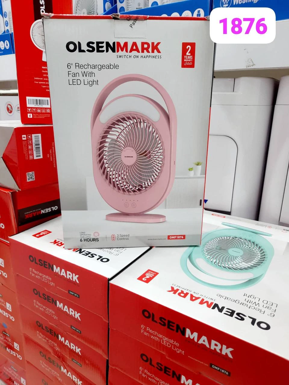 پنکه شارژی 6 اینچ اولسن مارک مدل OMF 1876 – Olsenmark OMF 1876 Rechargeable Fan