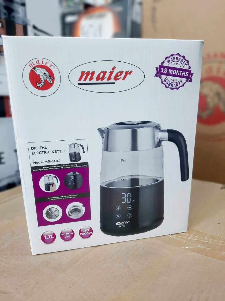 کتری برقی مایر MR 5014 دیجیتال پیرکس – Maier MR 5014 Digital Electric Kettle